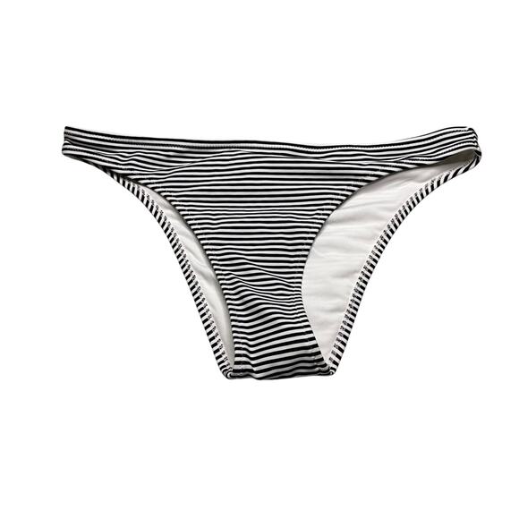 NWT Aerie Striped Cheeky Bikini Bottom Black White Low Rise Swim S - Picture 3 of 6